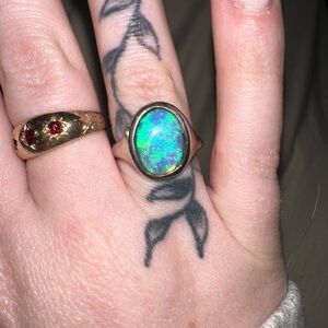 Genuine Sterling Silver Jelly Opal Ring